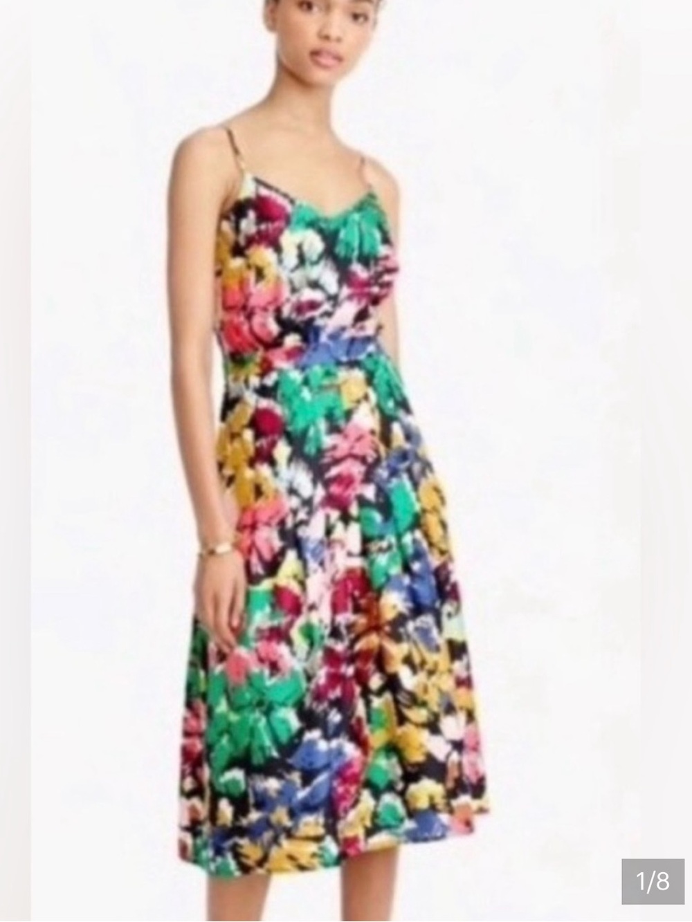 J. Crew color silk spaghetti strap dress 4